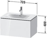 Duravit L-Cube Waschtischunterbau 720 mm taupe supermatt mit Tip-On-Technik