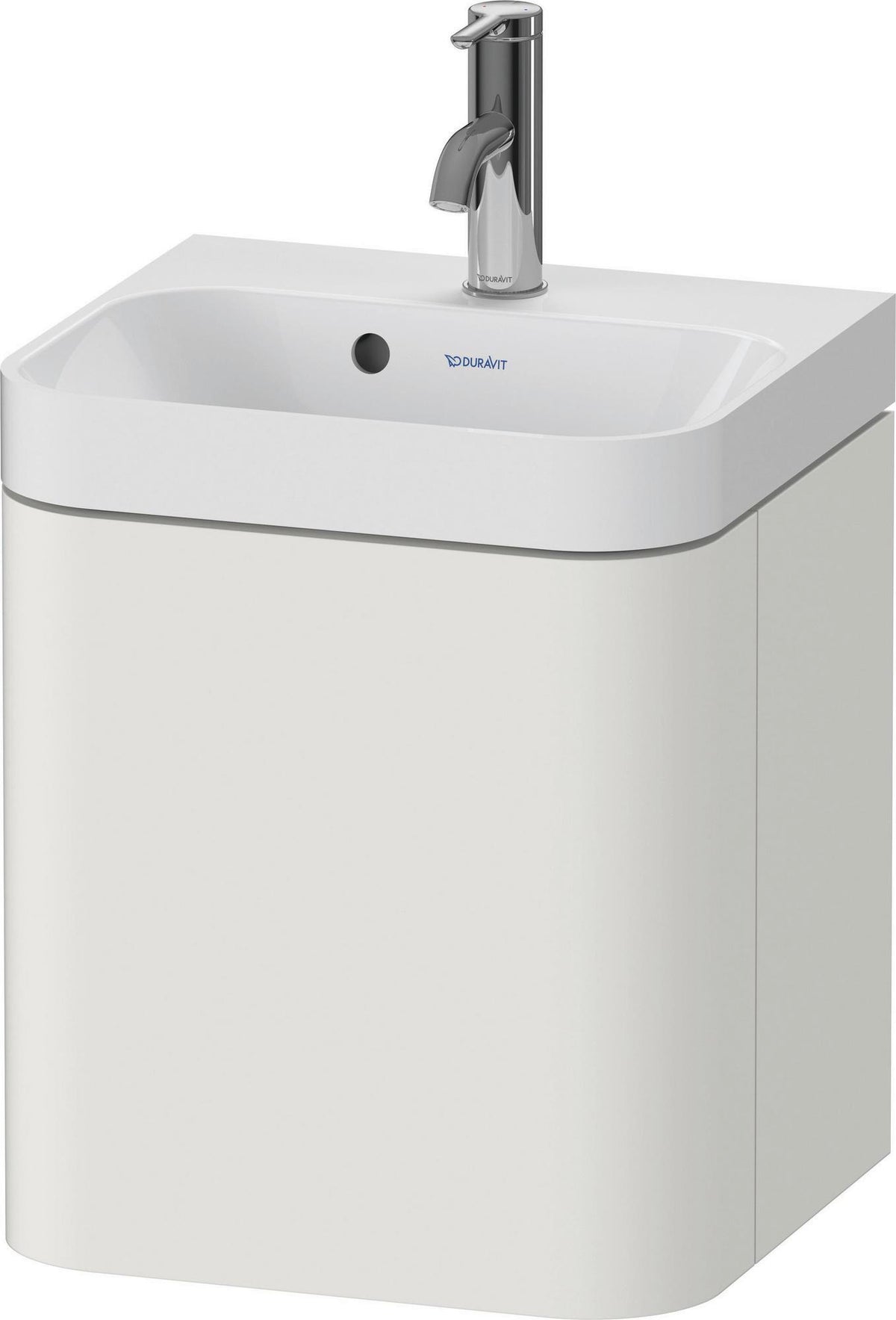 DURAVIT Happy D.2 Waschtischset 400x360mm mit Unterschrank, 1 Tür rechts, Weiß Seidenmatt