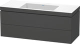 DURAVIT L-Cube c-bonded Waschtischset 1200 mm Graphit Matt mit Vero Air Waschtisch und 2 Schubkästen