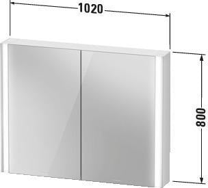 Duravit XViu Spiegelschrank 820 mm mit LED-Beleuchtung, Sensorschalter & Soft-Close