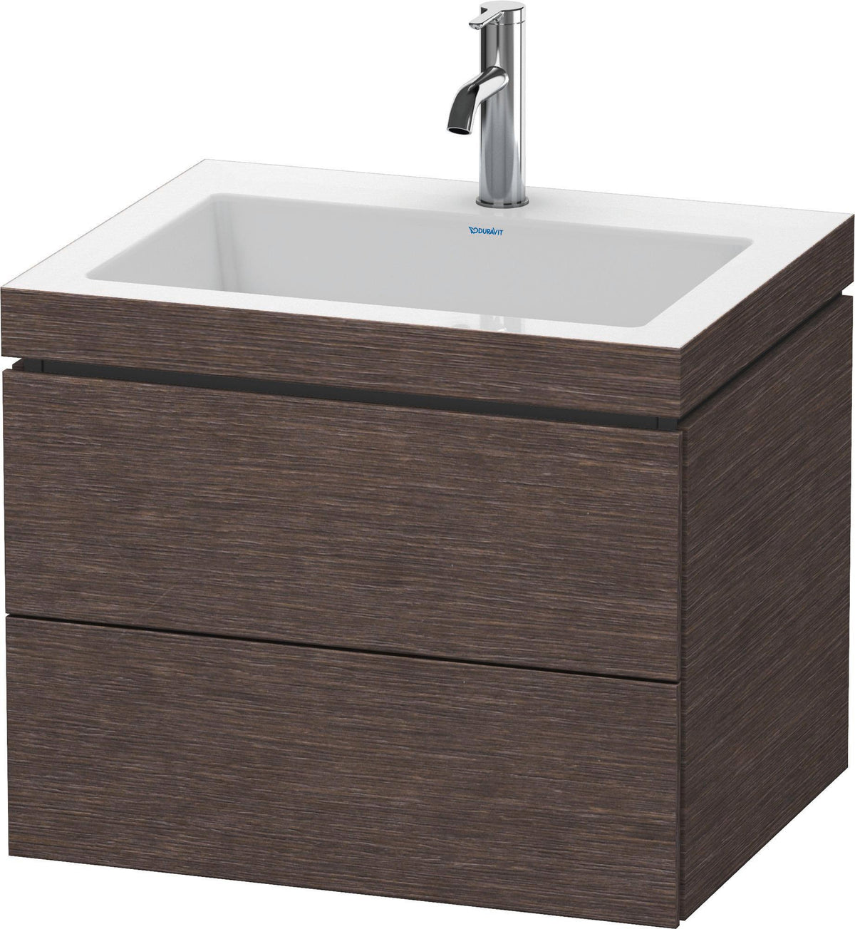 Duravit L-Cube c-bonded Waschtischset 600 mm mit Vero Air, 2 Schubkästen, Mediterran Eiche