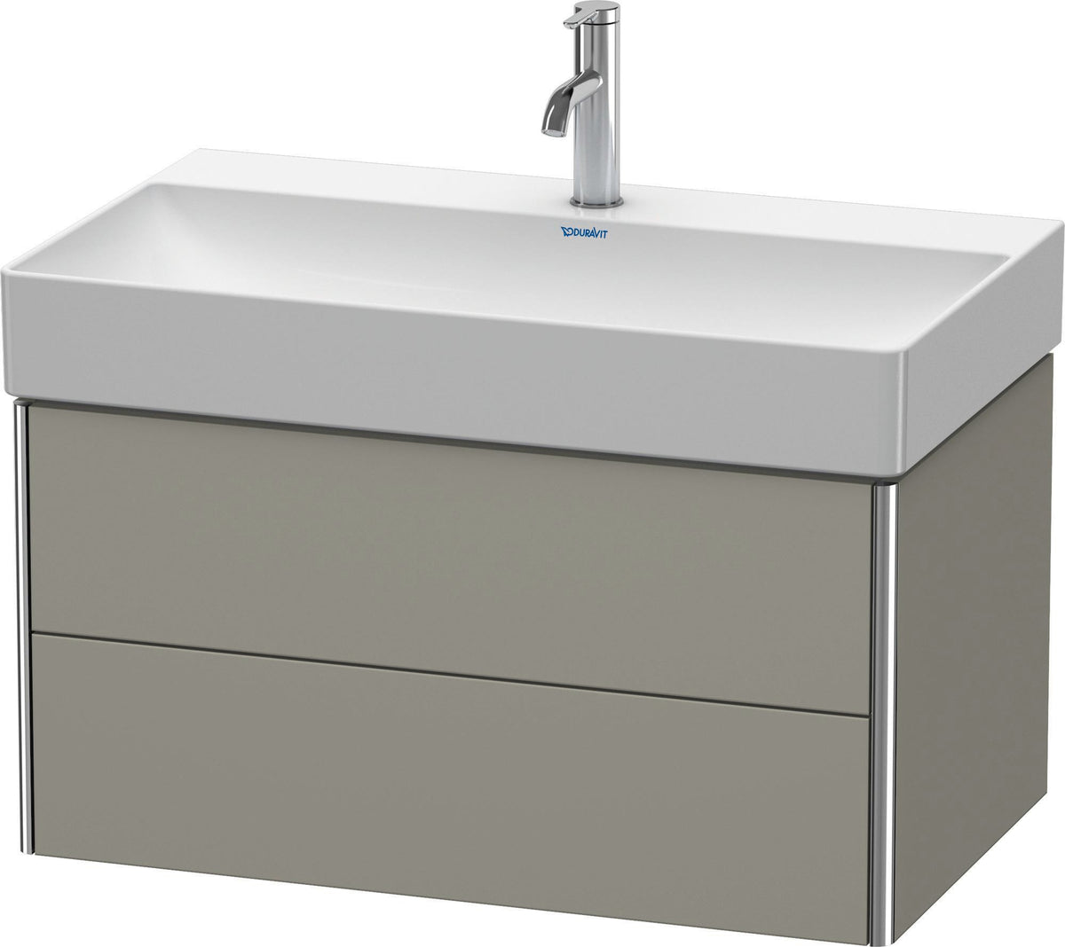 DURAVIT XSquare Waschtischunterbau 784 mm Flannel Grey Hochglanz mit 2 Schubkästen