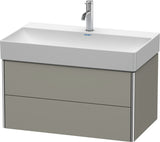 DURAVIT XSquare Waschtischunterbau 784 mm Flannel Grey Hochglanz mit 2 Schubkästen