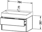 Duravit XSquare Waschtischunterbau 784 mm, 2 Schubkästen, Weiß Seidenmatt, wandhängend