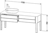 DURAVIT Luv Waschtischunterbau bodenstehend 1733 mm, 2 Auszüge, weiß seidenmatt, Becken links