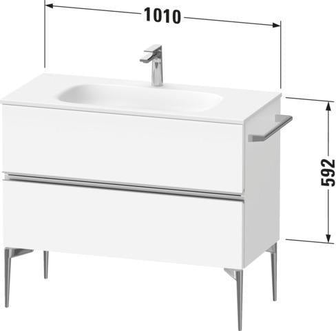 DURAVIT Sivida Waschtischunterbau 1010 mm Nussbaum mit 2 Schubkästen und Soft-Close