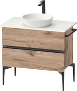 DURAVIT Sivida Waschtischunterbau 845 mm Eiche mit 2 Schubkästen und Soft-Close