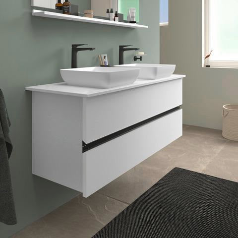 DURAVIT Sivida Spiegelablage 1280x115x35 mm – Chrom/Weiß Matt, inkl. Befestigungsmaterial