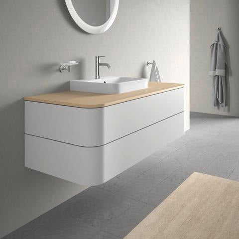 DURAVIT Happy D.2+ Konsolenwaschtischunterbau 1300 mm taupe supermatt mit Tip-On Technik und LED-Innenbeleuchtung