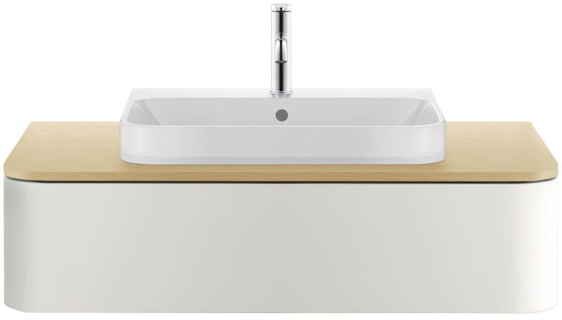 DURAVIT Möbelwaschtisch Happy D.2 650 mm mit Überlauf und Hahnlochbank, weiß