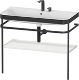 Duravit Happy D.2 c-bonded Waschtischset mit Metallkonsole, 975 mm, Weiß Seidenmatt