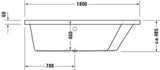 DURAVIT Paiova Whirlwanne 1800x1400 mm Weiß Einbau Ecke rechts Combi L