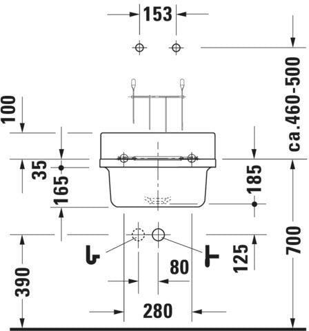 DURAVIT Ausgussbecken Starck 3 480 mm ohne Überlauf, ohne Hahnlochbank, weiß WonderGliss