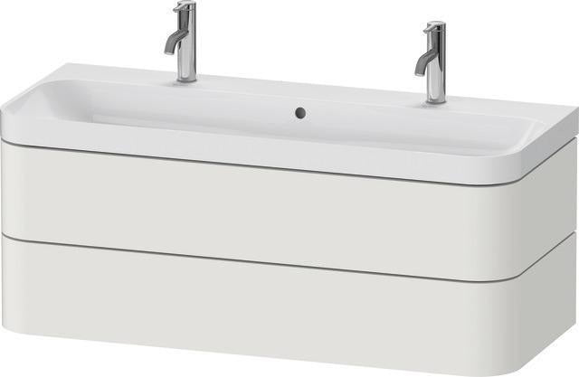 Duravit Waschtischset Happy D.2 Plus 1175x490mm Taupe Supermatt mit Hahnloch