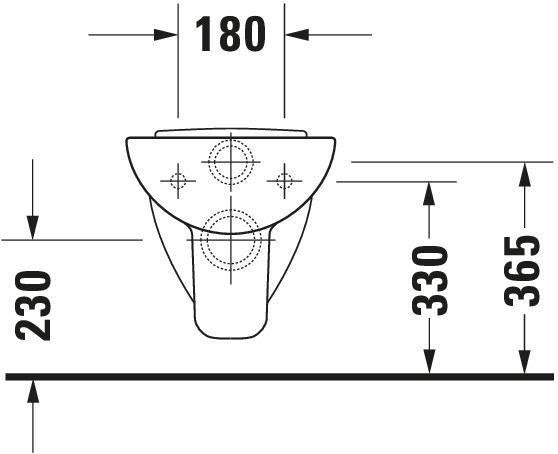 DURAVIT D-Code Wand-WC 540 mm Flachspüler Weiß – Wandhängend mit Spülrand