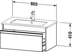 Duravit Ketho Waschtischunterbau 800 mm betongrau matt mit 1 Auszug und Soft-Close