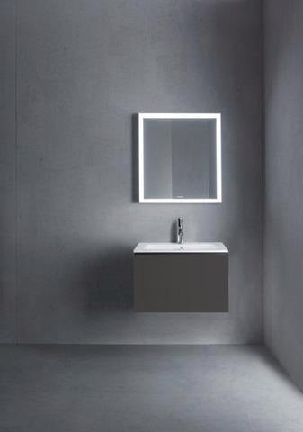 Duravit ME by Starck Möbelwaschtisch 630 mm, weiss seidenmatt, mit Überlauf, 1 Hahnloch
