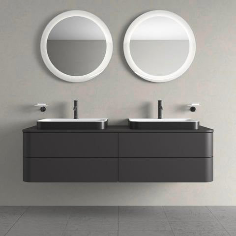 DURAVIT Happy D.2 Plus Konsole 1600 mm taupe supermatt – 2 Ausschnitte, 16 mm