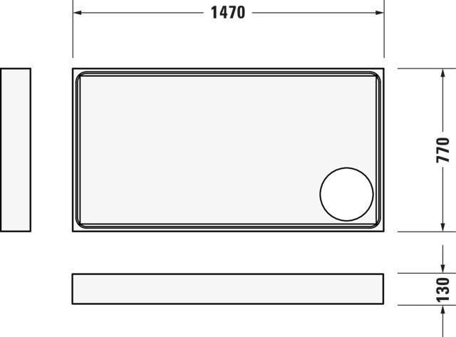 DURAVIT Starck Slimline Duschwanne 1400x750 mm Weiß Sanitäracryl mit Antislip
