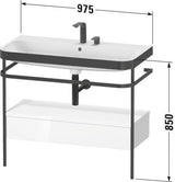 Duravit Happy D.2 c-bonded Waschtischset mit Metallkonsole, Mediterrane Eiche, 975 mm
