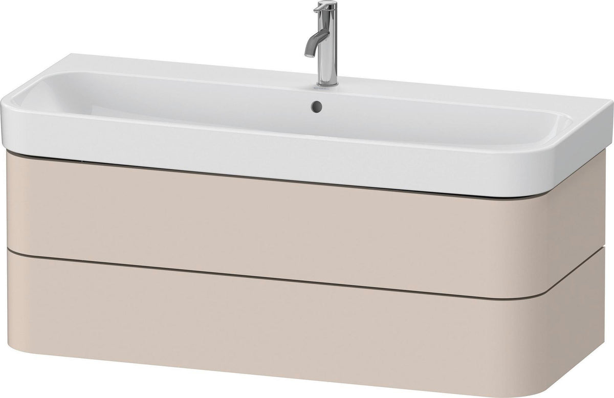 DURAVIT Waschtischunterbau Happy D.2+ wandhängend 1175 mm Taupe supermatt mit Tip-On Technik