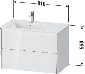 Duravit Waschtischunterbau XVIU 810x560x480mm 2 Schubkästen mit Siphonausschnitt