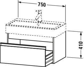 Duravit Ketho Waschtischunterbau 750 mm wandhängend basalt matt mit 1 Auszug