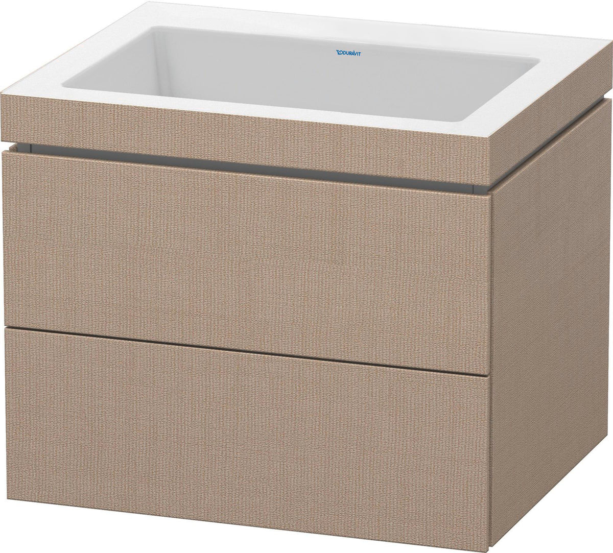 DURAVIT L-Cube c-bonded Waschtischset 600 mm mit Vero Air Waschtisch, 2 Schubkästen, Basalt Matt
