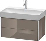 DURAVIT XSquare Waschtischunterbau 784 mm Flannel Grey Hochglanz mit 2 Schubkästen
