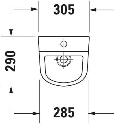 Duravit No.1 Urinal 305x290mm weiß mit Spüldüse – Zulauf von oben, spülrandlos