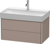 Duravit XSquare Waschtischunterbau 784 mm, 2 Schubkästen, Basalt Matt – Wandhängend mit Tip-On