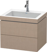 Duravit L-Cube Waschtischset mit Vero Air 500x600x480 mm, 2 Schubkästen, Graphit Matt