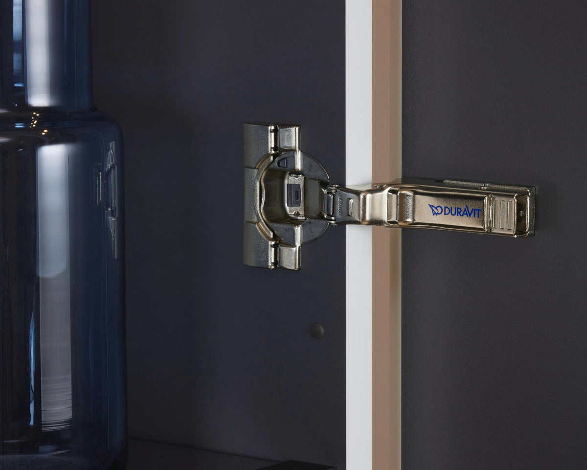 Duravit Hochschrank L-Cube 500 mm schwarz hochglanz, 1 Tür links, 1760 mm – wandhängend mit Soft-Close