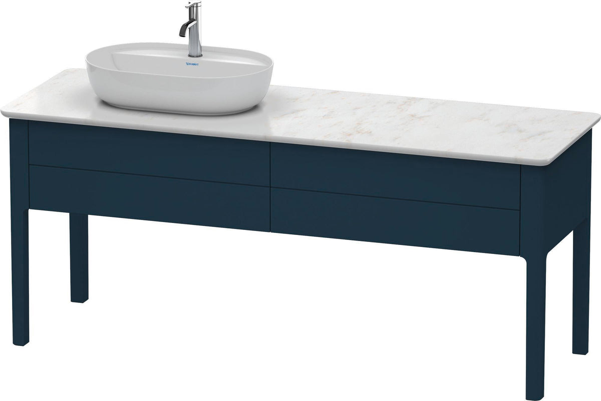 DURAVIT Luv Waschtischunterbau bodenstehend 1733 mm, 2 Auszüge, weiß seidenmatt, Becken links