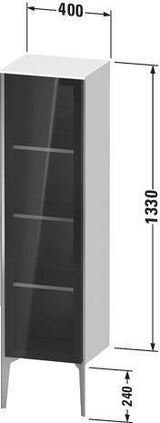 DURAVIT XViu Halbhochschrank 400 mm Parsolglas matt mit Tip-on Technik