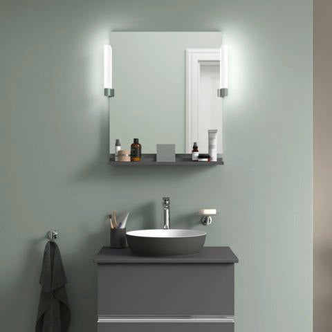 DURAVIT Sivida Spiegel 650 x 650 mm LED dimmbar mit Sensorschalter und Aufsatzleuchte Chrom/Weiß Matt