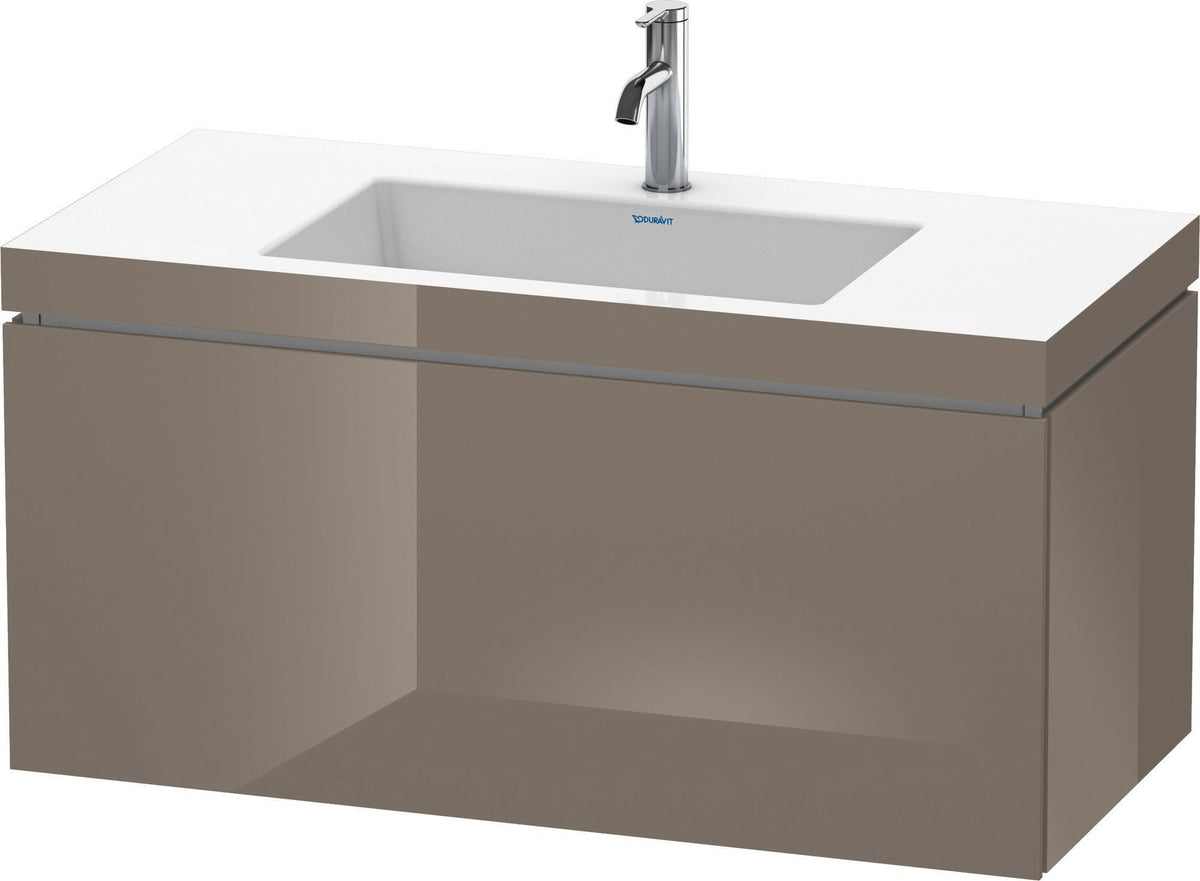DURAVIT L-Cube c-bonded Waschtischset 1000 mm Flannel Grey Hochglanz mit Vero Air Waschtisch