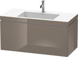 DURAVIT L-Cube c-bonded Waschtischset 1000 mm Flannel Grey Hochglanz mit Vero Air Waschtisch