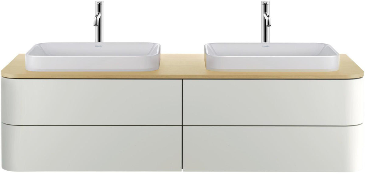 DURAVIT Happy D.2 Plus Konsole 1600 mm taupe supermatt – 2 Ausschnitte, 16 mm