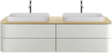 DURAVIT Happy D.2 Plus Konsole 1600 mm taupe supermatt – 2 Ausschnitte, 16 mm