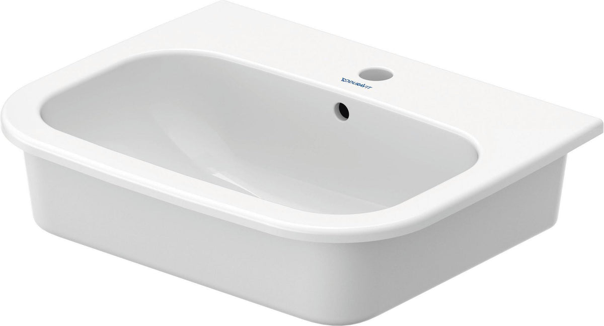 DURAVIT D-Code Einbauwaschtisch 545 mm weiß mit Überlauf und 1 Hahnloch – Sanitärkeramik