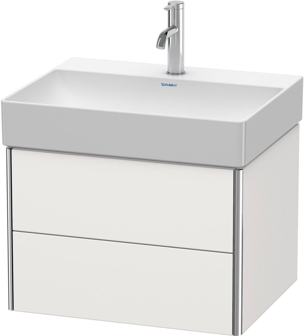 Duravit XSquare Waschtischunterbau 584 mm, 2 Schubkästen, Weiß Seidenmatt, Wandmontage