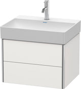 Duravit XSquare Waschtischunterbau 584 mm, 2 Schubkästen, Weiß Seidenmatt, Wandmontage