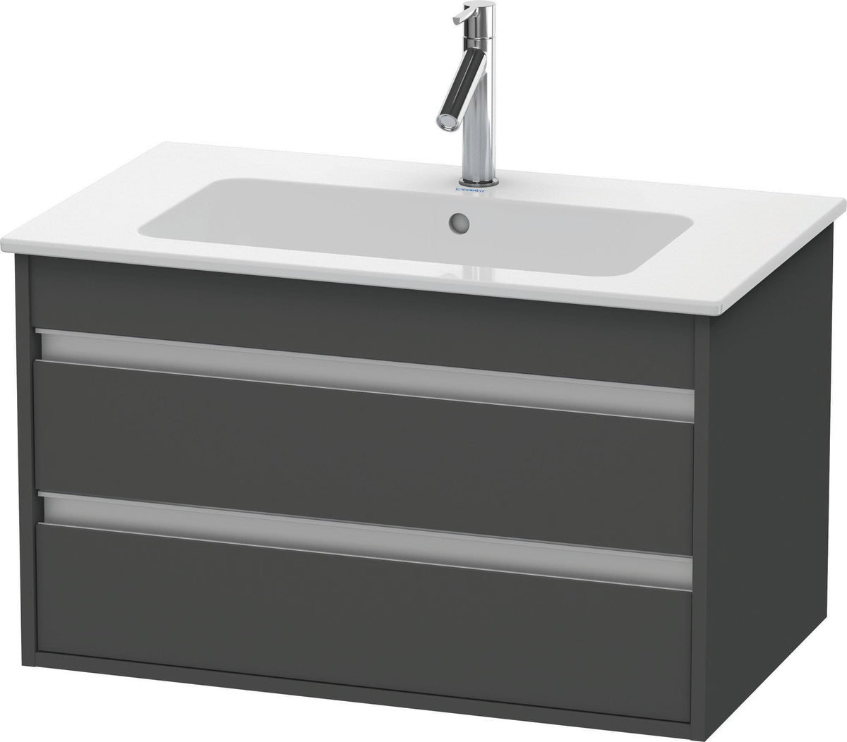 DURAVIT Ketho Waschtischunterbau 800 mm betongrau matt, 2 Schubladen, wandhängend, Soft-Close