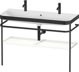 DURAVIT Happy D.2 c-bonded Waschtischset 1175 mm mit Metallkonsole, Taupe seidenmatt