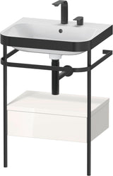 DURAVIT Happy D.2 c-bonded Waschtischset mit Metallkonsole, 575 mm, Weiß