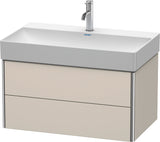 Duravit XSquare Waschtischunterbau 784 mm, 2 Schubkästen, Basalt Matt – Wandhängend mit Tip-On