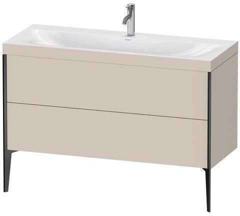 Duravit XViu Möbelwaschtisch-Set 1200 mm mit Unterschrank Nussbaum und Keramik-Waschtisch