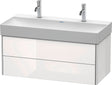 Duravit XSquare Waschtischunterbau 984 mm, 2 Schubkästen, Weiß Matt, wandhängend