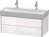 Duravit XSquare Waschtischunterbau 984 mm Taupe Seidenmatt mit 2 Schubkästen und Tip-On-Technik